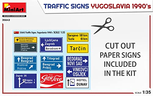 Miniart 1:35 - Traffic Signs Yugoslavia 1990's, Unpainted - Image 3