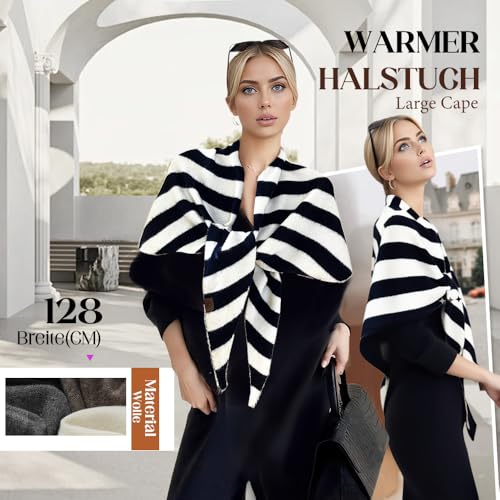 Women's Solid Color Wool Blend Shawl - 2026 New Wraps, Cardigan Cape, Wool Cashmere Shoulder Top, Sweater Scarf4