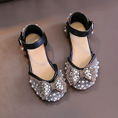 Kids Girls Nonslip Foot Warmer Girls Dress Shoes Bowtie Crystal Shoes Performance Shoes With Satin Ankle Tie2