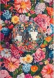 MYBISYMQQ Stamping Cross Stitch Kit Disco Ball, Counting Cross Stitch Kit for Adult Beginners Flowers, Full Line DIY Cross Stitch Stitching Kit for Home Decor Cross Stitch Patterns 11.8x15.7inches
