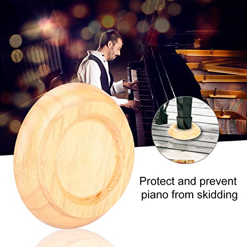 4 Stück Klavieruntersetzer, Holz Klavier Fuß Pads Piano Caster Cups Aufrechte Runde Klavier Fußpolster Buchenholz Untersetzer Tassen mit rutschfestem Eva-Schaum