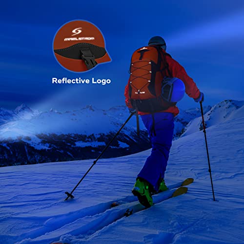 Image of Maelstrom Hiking Backpack,Camping Backpack,50L Waterproof Hiking Daypack with Rain Cover,Lightweight Travel Backpack,Orange | Water-Resistant Rip-Stop Nylon, Wet /Dry Separation, Multi-Pockets, Survival Whistle. Ideal For Men, Women, Travel, Trekking