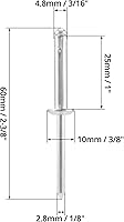 Vista 6 de QWORK Remaches explosivos, 200 piezas de mandril de aluminio de cabeza grande de 3/16 x 1 pulgada, remaches de agarre de aluminio sólido, remaches
