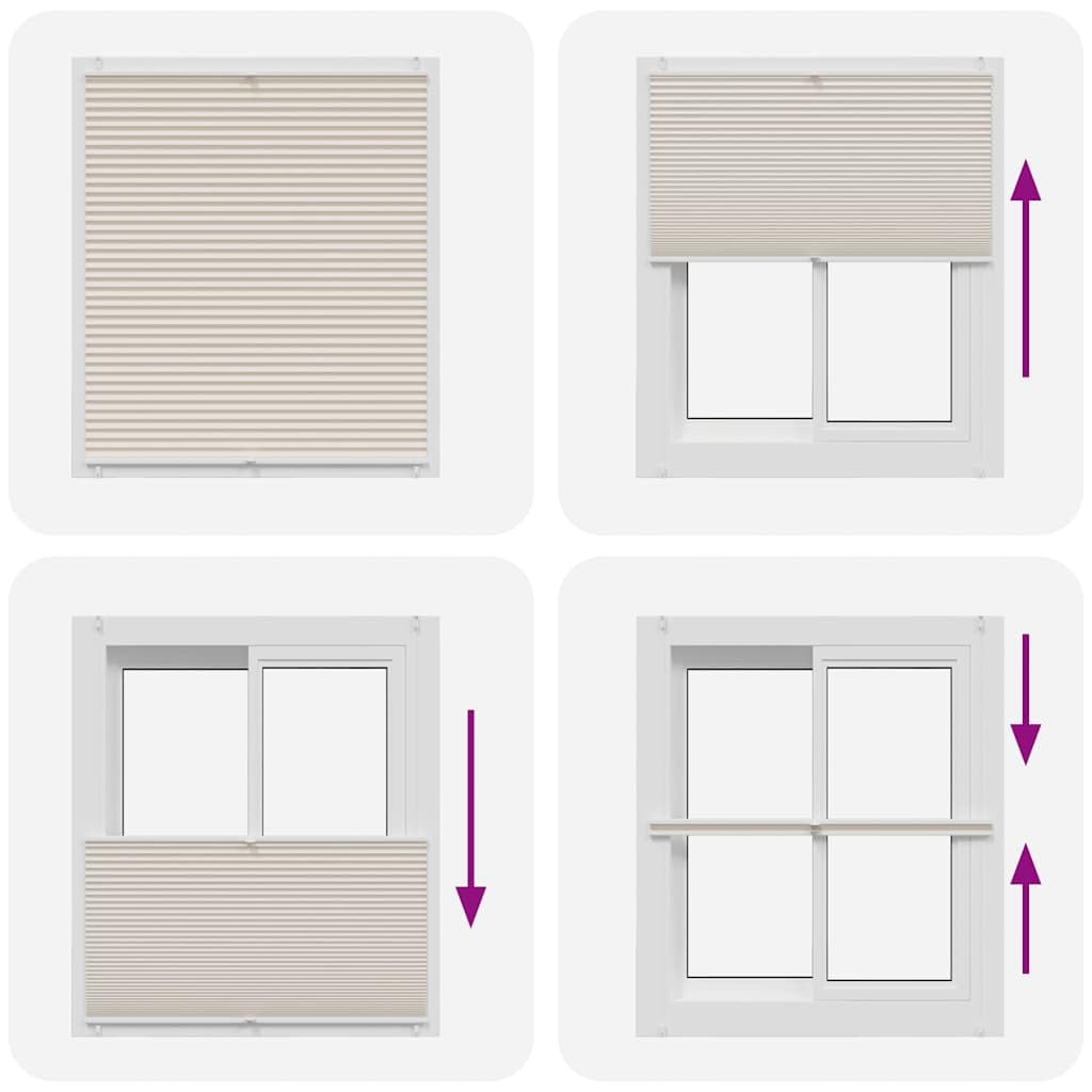 Plissee Rollo Jalousie Raffrollo Doppelrollo 110 x 150 cm Creme, Sichtschutz Sonnenschutz Blickdicht, Thermo Klemmfix ohne Bohren für Fenster, Tür, Balkontür, Schlafzimmer