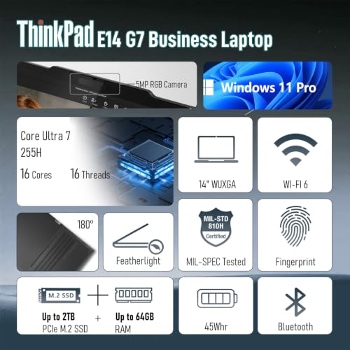 Lenovo ThinkPad E14 Gen 7 14" Intel Core Ultra 7 255H AI Business Laptop - image 2