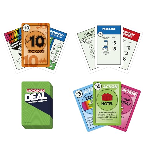 Monopoly Deal Fast Play Family Card Game for 2-5 Players, Ages 8+, White, 19 cm x 92 cm x 0.1 cm - Image 3