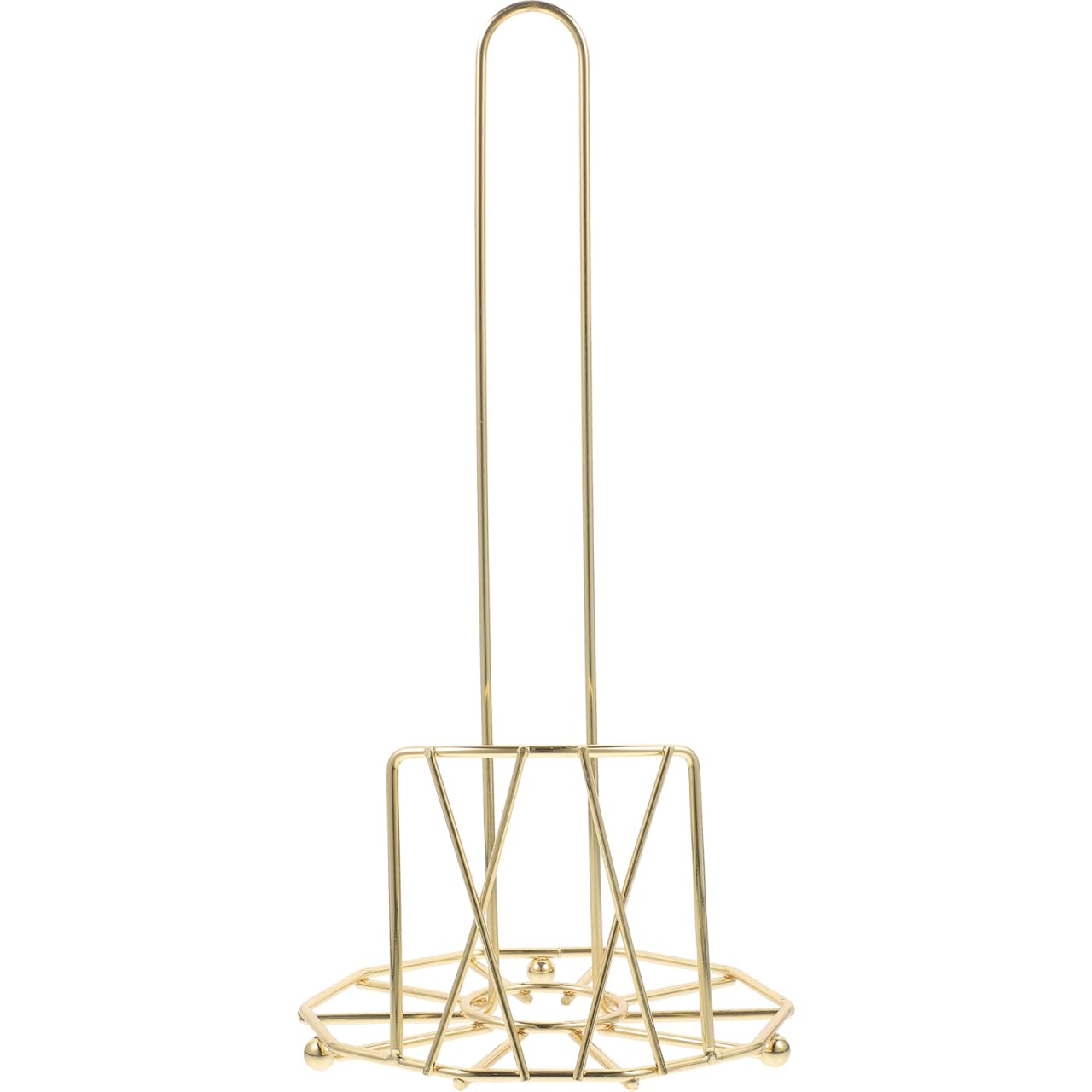 PRETYZOOM 1pc Stylish Paper Towel Holder Vertical Iron Tissue Stand for Kitchen Countertop Design with Stable Base for Modern and Retro Decor