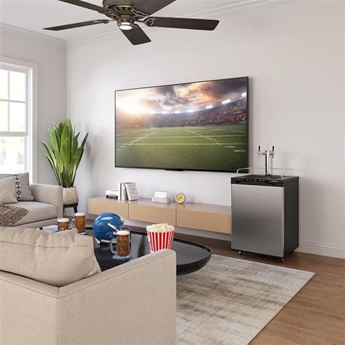 EdgeStar KC3000SSTWIN Full Size Dual Tap Kegerator with Digital Display - Black and Stainless Steel on Fridge.com