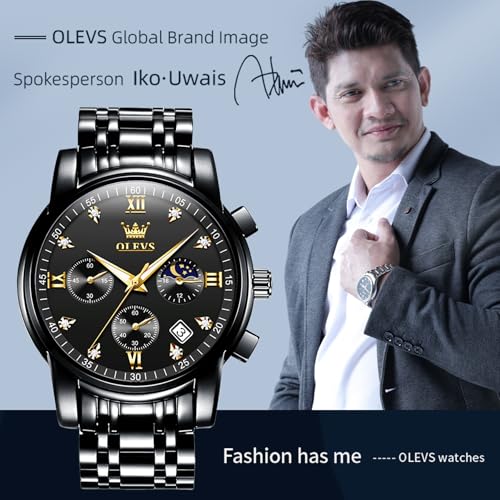 Image of OLEVS Men's Analog Watch Multi Color Business Stainless Steel Waterproof Luminous Quartz Watch Luxury Leisure Date Simulation Original Bowl Watch (In-2858- Multicolor White ?)