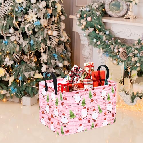 Image of Storage Basket Gift Laundry Bins Collapsible Storage Baskets Box Laundry Nursery Hamper for Home and Office Decoration with Handles