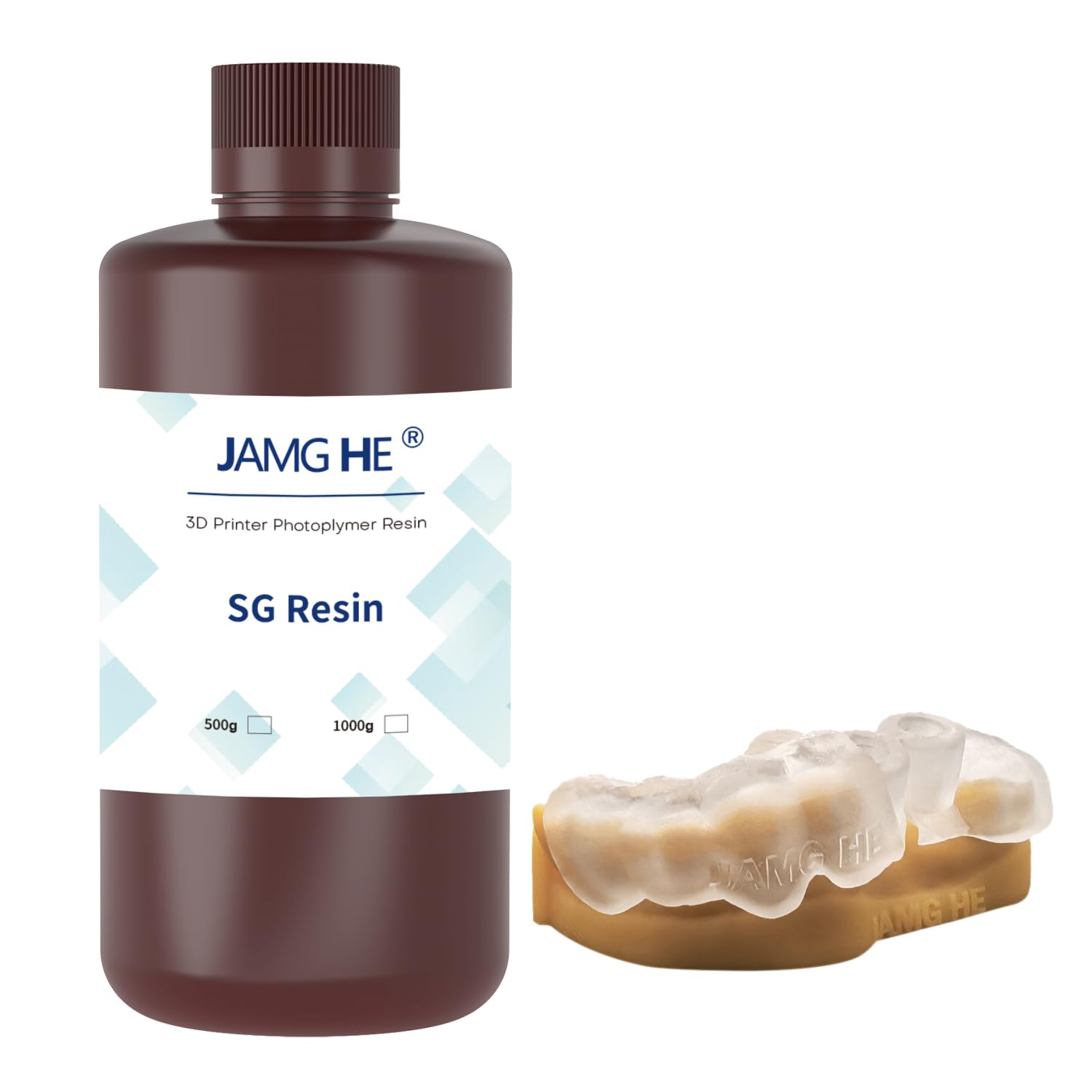 Dental Surgery Guide 3D Printer Resin, JAMG HE Dental Guide Drilling Tapping High Precision High Strength Clear 3D Resin for DLP LCD UV-Curing 405nm 3D Printer 500G