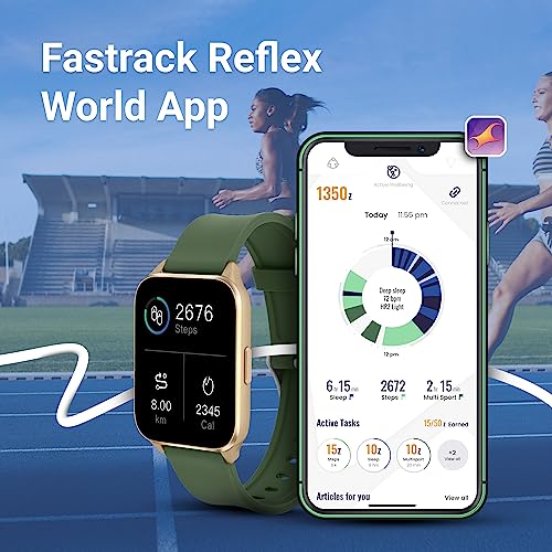 Image of Fastrack Reflex Beat+ 1.69 inch UltraVU Display|500 Nits Brightness|60 Sports Modes|24 * 7 Heart Rate Monitor|SpO2 Monitor|Sleep Tracker|IP68 Water Resistant|Music & Camera Control
