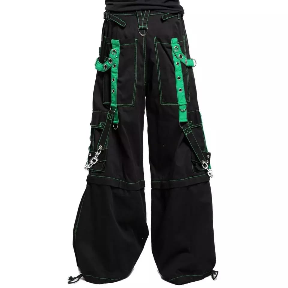 Mens Gothic Bondage Rave Shorts Gothic Biker Cyber Emo Skater Goth Pants3