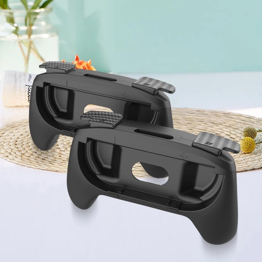 IFEEHE 2PCS Grips for Switch 2 Left Right Game Hand Grip Case for Switch 2 Controllers (Black)