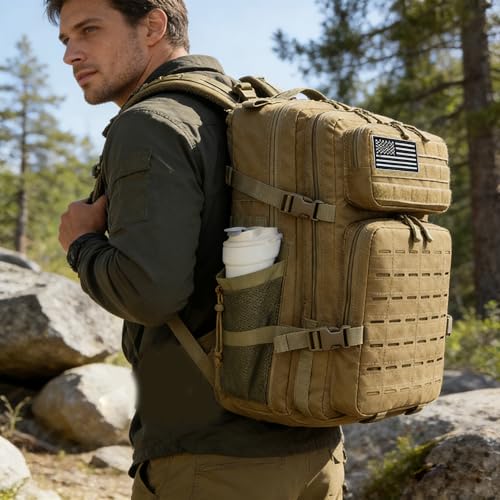 Image of Military Tactical Backpack 45L /25L 3 Day Assault Pack Molle Daypack Hiking Backpack for Men and Women