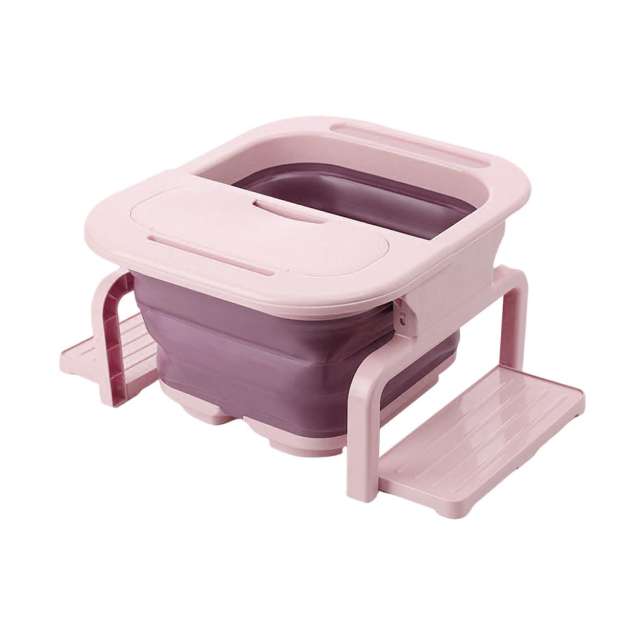 TOPBATHY Klappbares Fußbadebecken aus Pp mit Stabiler Stütze und Bequemem Design für Familien und Reisen Praktisches Fußbad Eimer in Rosa Zufällige Farbe