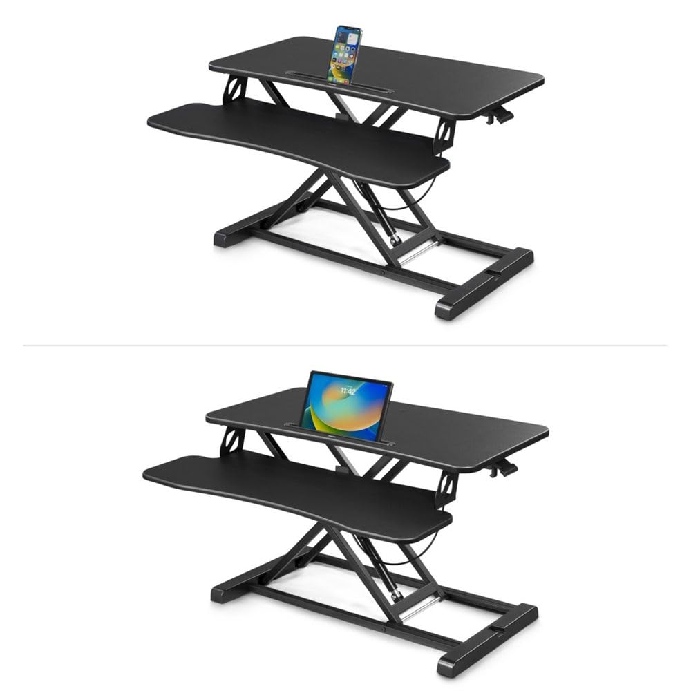 Hama Réhausseur de Bureau Ajustable en Hauteur, 80 x 40 cm, Noir