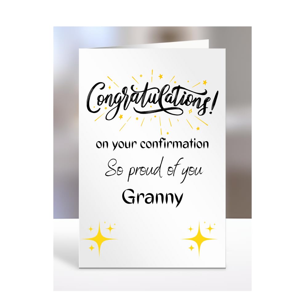 Congratulations on your confirmation card for Granny, boy, girl, female, male, men, women, him, her, gifts, presents, from, A5-233_117