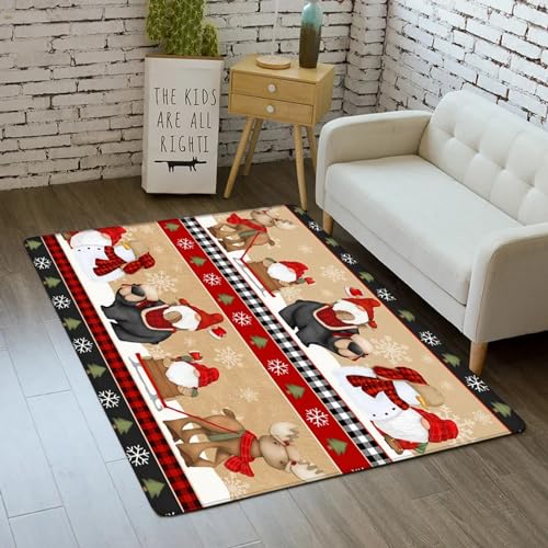 Tapis 100 X 200 Cm Tapis Tapis Antidérapant Tapis De Sol Tapis Domestique Tapis Joyeuse Fête De Noël 3D Tapis Antidérapant Tapis De Chambre - Nettoyage...
