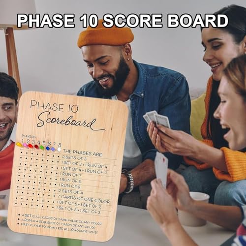 Tablero de puntuación de madera para Phase 10 miniatura 3