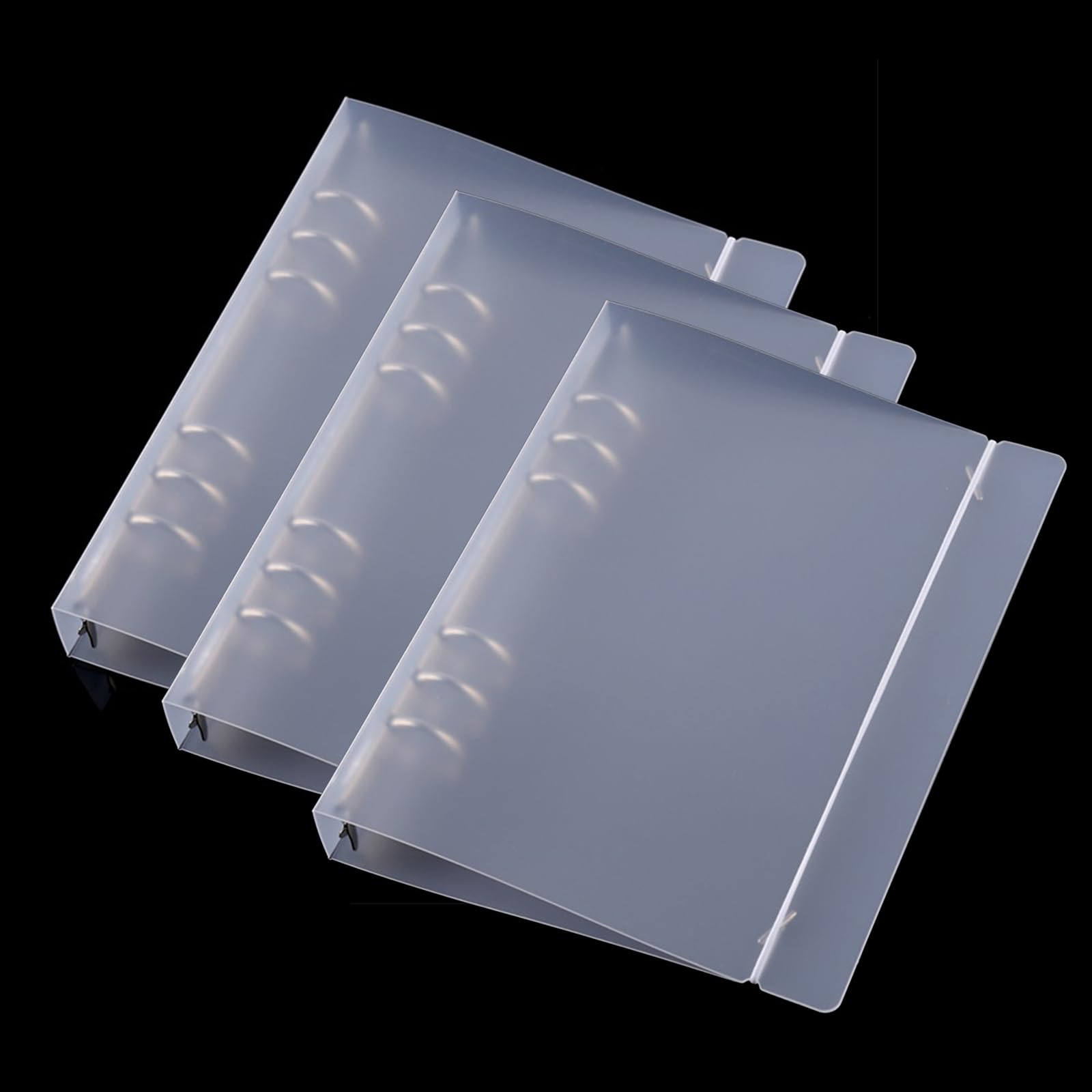 Briartw 3 Pcs A5 6 Ring Binder for Home Office School Supply,1'' Round-Ring Storage Book Binder,Storage Folder,Holds Up to 8x5.7 for Paper,Documents