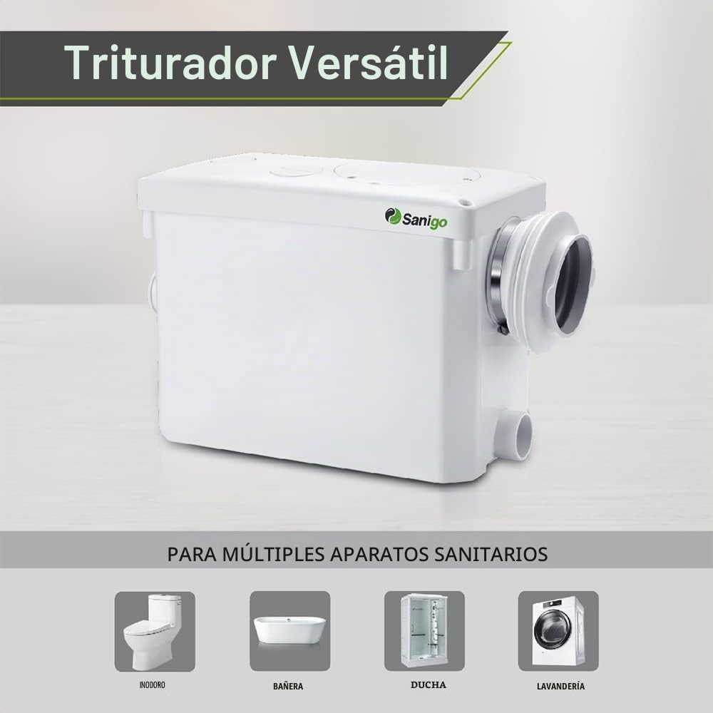 SANI-P420i Trituradora Sanitaria para la evacuación de aguas residuales WC, Ducha, Lavabo, Lavadora, Lavavajillas