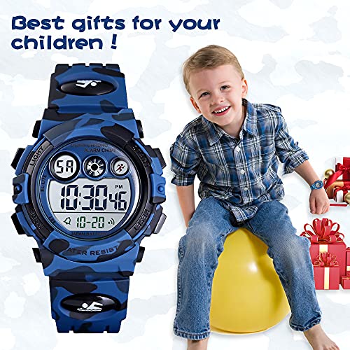 Relógios esportivos infantis para crianças, meninas, meninos, relógio digital à prova d'água, eletr