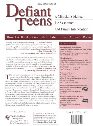 Defiant Teens, First Edition: A Clinician's Manual for Assessment and Family Intervention