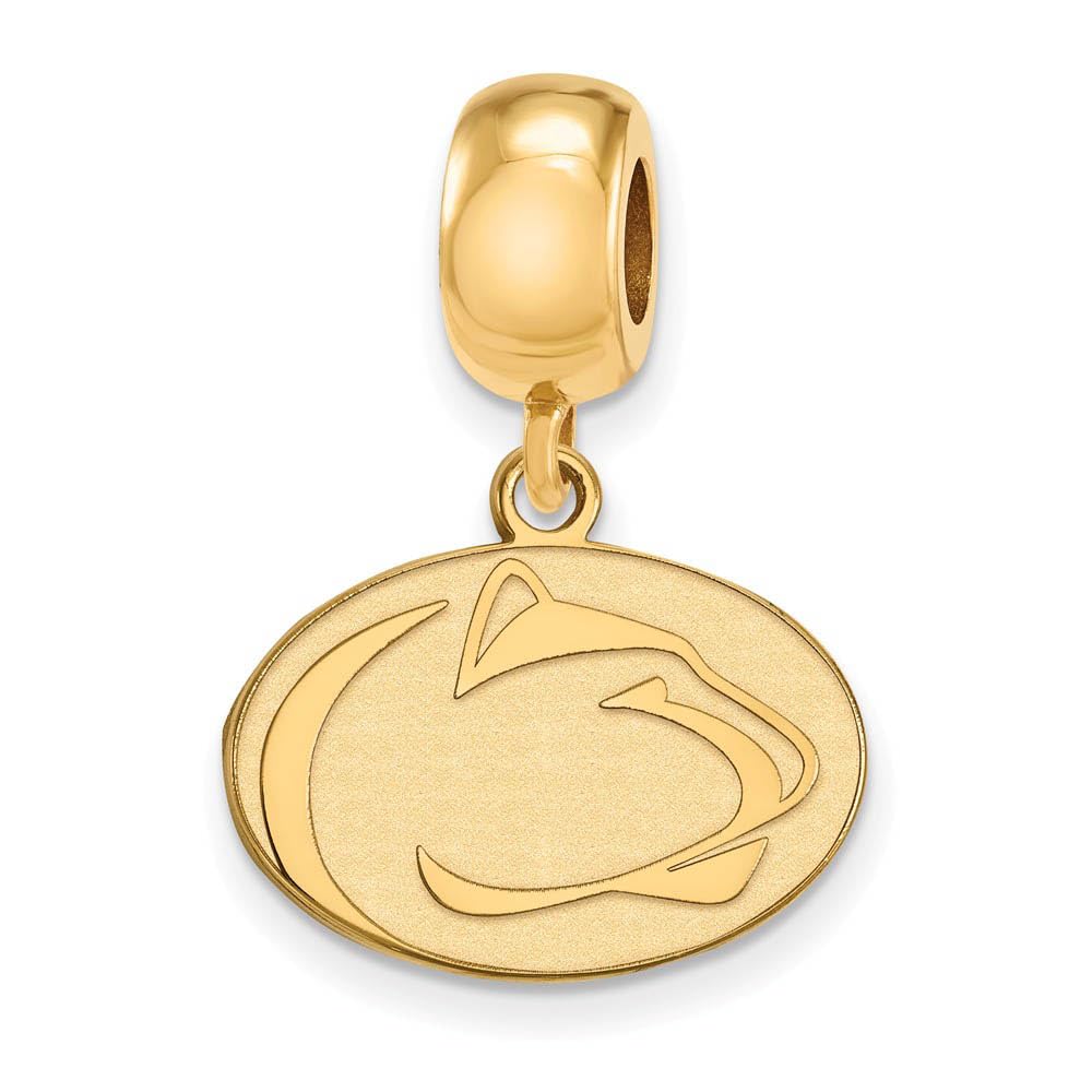 LogoArt 14k Yellow Gold Plated Sterling Silver Penn State University Sm Dangle Bead Charm
