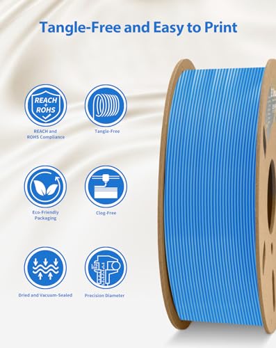 Image of DURAMIC 3D Silk Dual Color PLA Filament Shinny High Gloss Finish 1.75mm | 3D Printing Filament with Cardboard Spool,No-Tangling Neatly Wound Dimensional Accuracy 99% + /- 0.03mm 1KG Silk Blue Silver