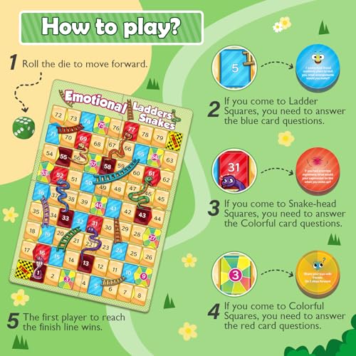 Juego de mesa educativo Emotional Ladders and Snakes para niños miniatura 4