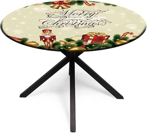 Miniatura 2 de Mantel redondo, mantel de Navidad para mesa auxiliar, adornos de Noel con ramas de abedul, lindas cintas, se adapta a mesas redondas de 61 pulgadas