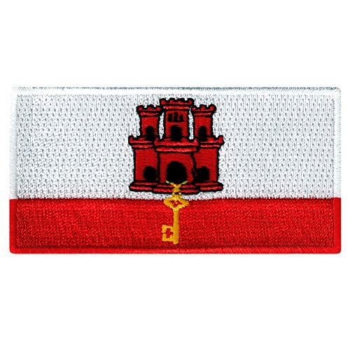 Cypress Collectibles - Gibraltar Flag Patch - Premium Embroidered AppliquÃ© - UK Iron On Patches - Dimensions: 3.5" x 1.75"