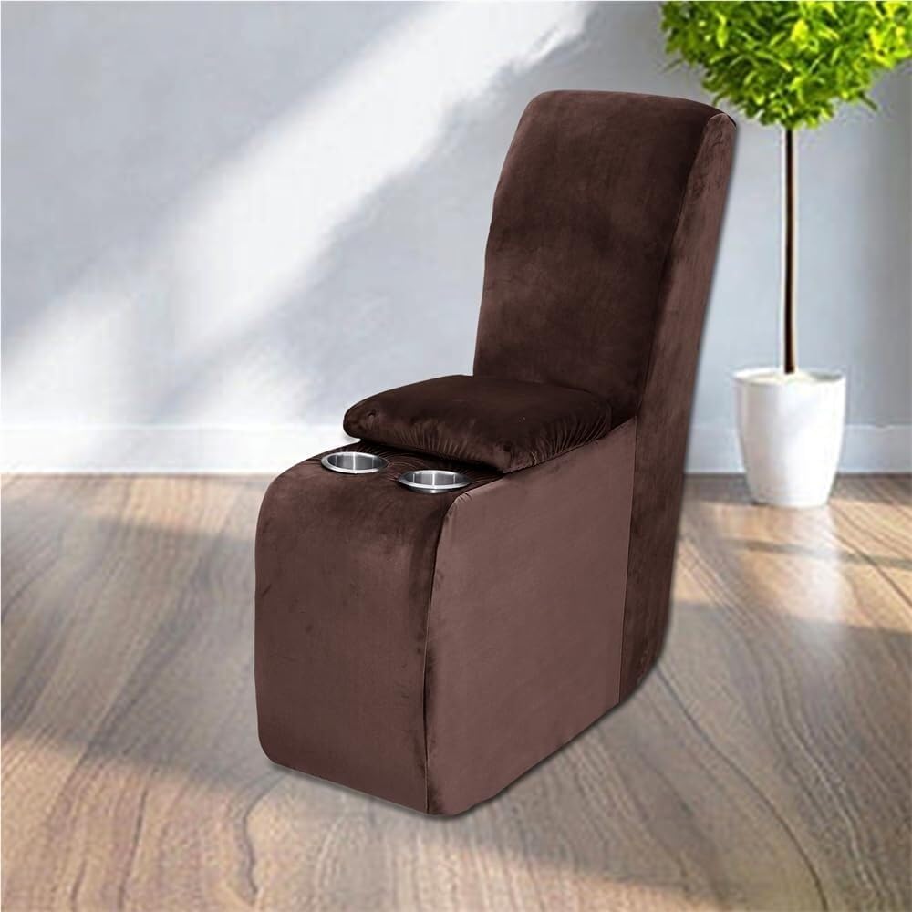 HOMEP - Funda para consola reclinable con portavasos y funda para sofá reclinable, protector de piel para sala de estar (marrón)