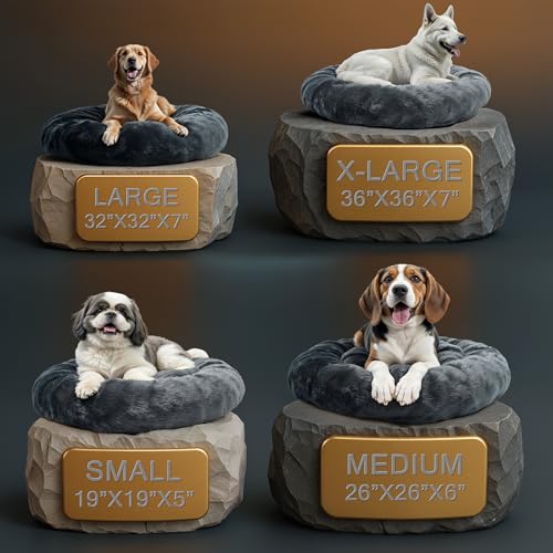 Image of WOW DOG Donut Bed for Dogs & Cats (Gray, M)