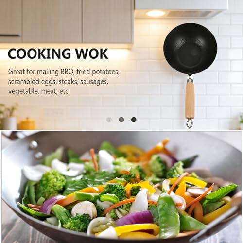 Sartén Wok de acero al carbono con tapa 7.87 in miniatura 5