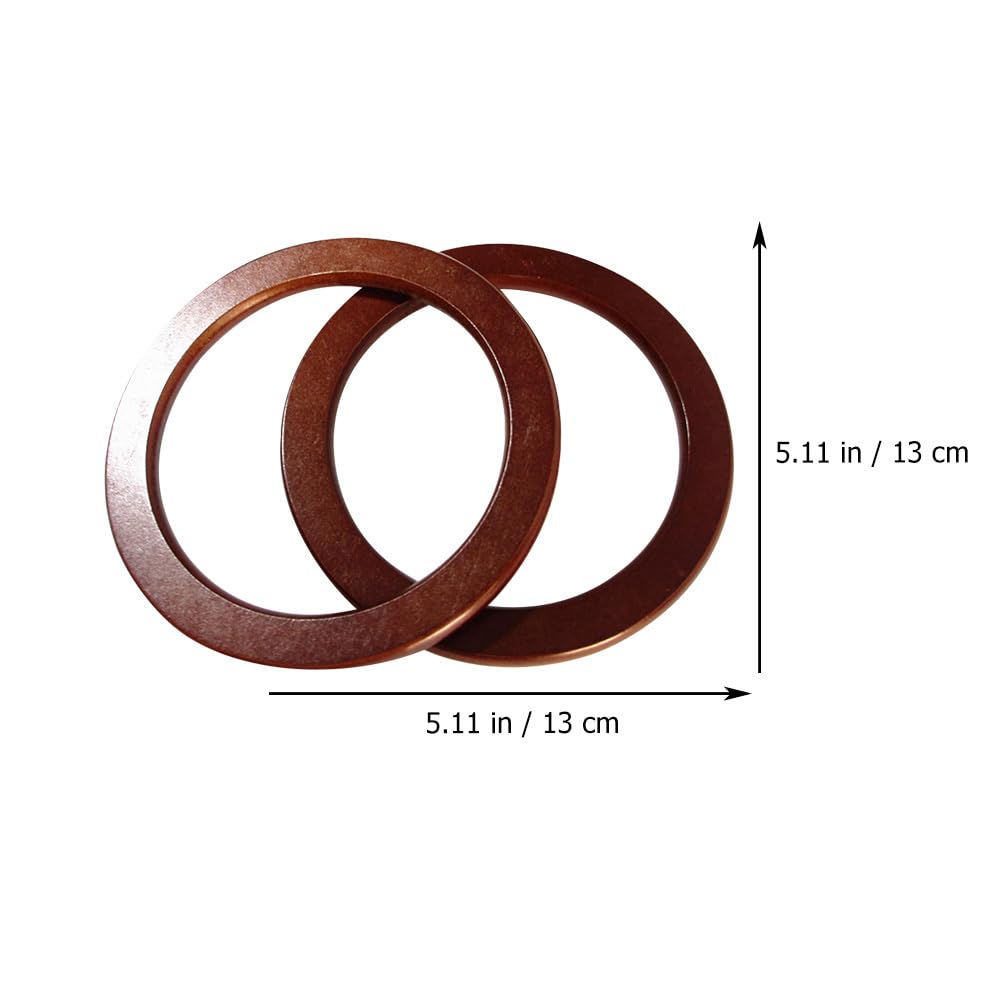 NUOBESTY Wooden Round Handbag Handles 5.12 Inch Natural Wood DIY Purse Rings 2Pcs Smooth Surface Accessories for Tote Bags Craft - Image 2