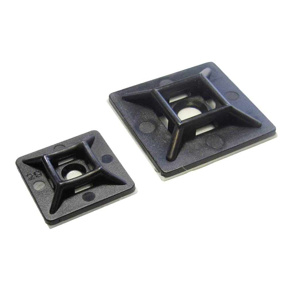Ukcable-Ties Light 19//28//40Mm Self Adhesive Cable Tie Mounts Clips For Wire Cable Conduit Tubing Multipurpose Clips (40Mm X 40Mm, 25)