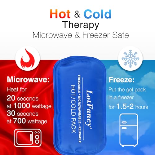 image for LotFancy Gel Ice Packs, 2pc Reusable Hot Cold Pack for Therapy, Heatin