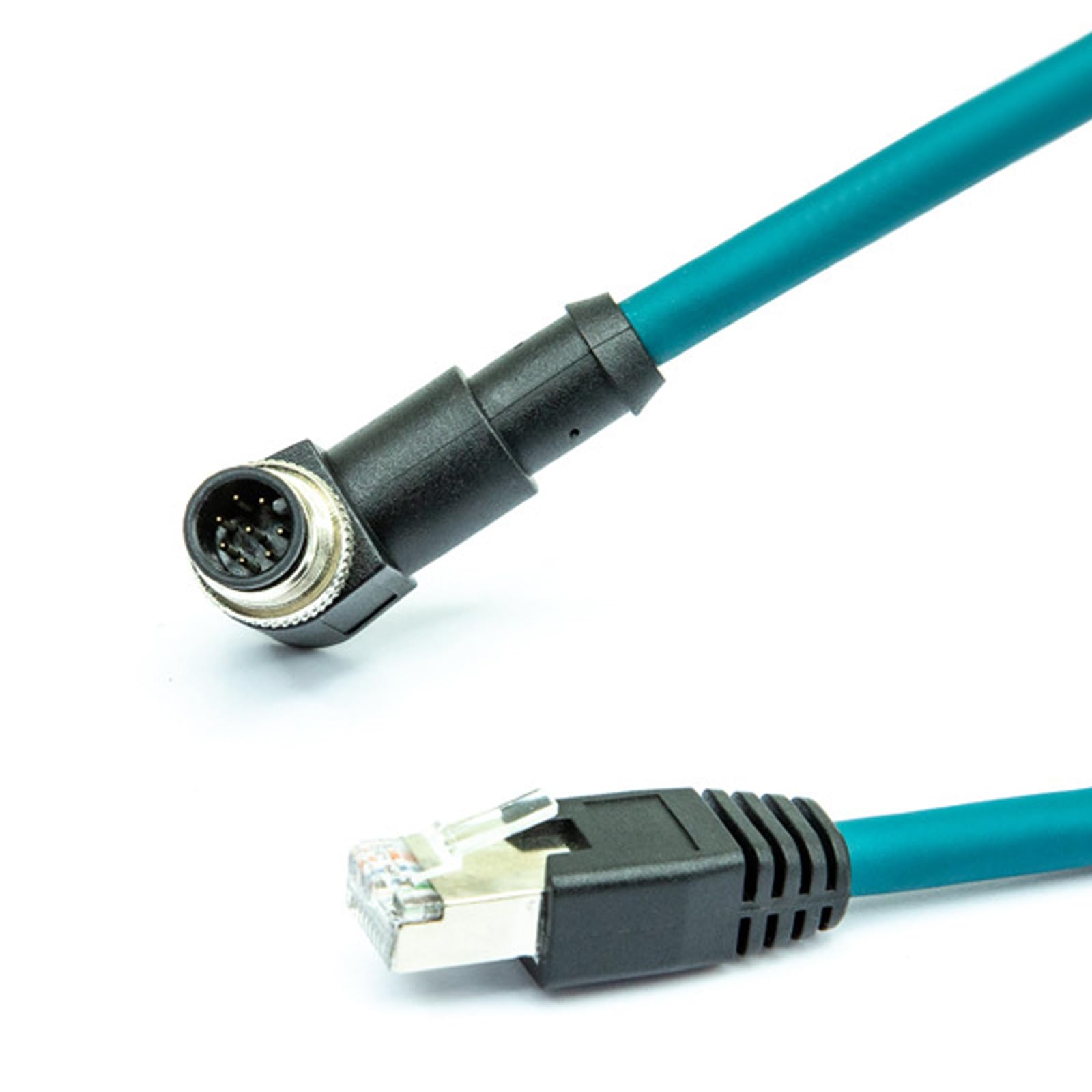 Connecteur 8 broches coudé mâle RJ45 Ethernet Gigabit adaptateur réseau pour équipement industriel câble Ethernet