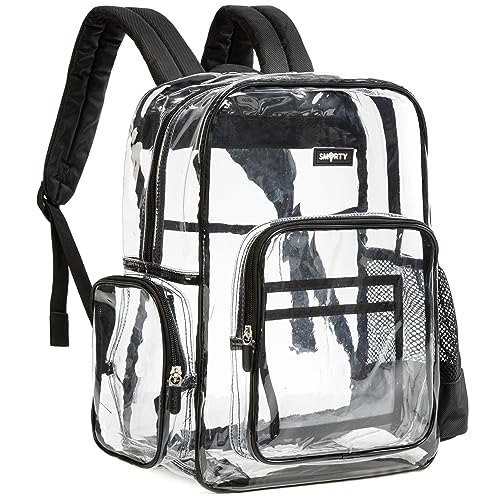 J.CARP Bolsa Transparente Resistente (L, Preta)