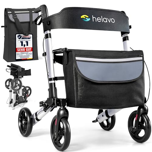 Helavo faltbarer Rollator mit Sitz - Leichtgewichtrollator für Senioren aus...