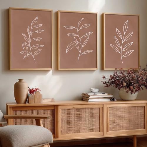 Image of kotart Aesthetic Botanical Art Home Decoration Painting | Floral Paintings With Frame For Living Room Bed Room Hotel Wall Decor Digital Reprint Set of 3 (13X17 inch)