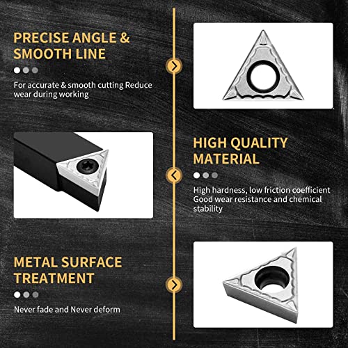 Senduo TAIGEER 3/8 Inch Indexable Carbide Turning Inserts Holder Set thumb #3