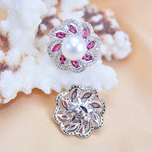 Orecchini di perle vere vere per le donne Orecchini di diamanti gioielli in argento 925 con perle d'acqua dolce naturali di alta qualità