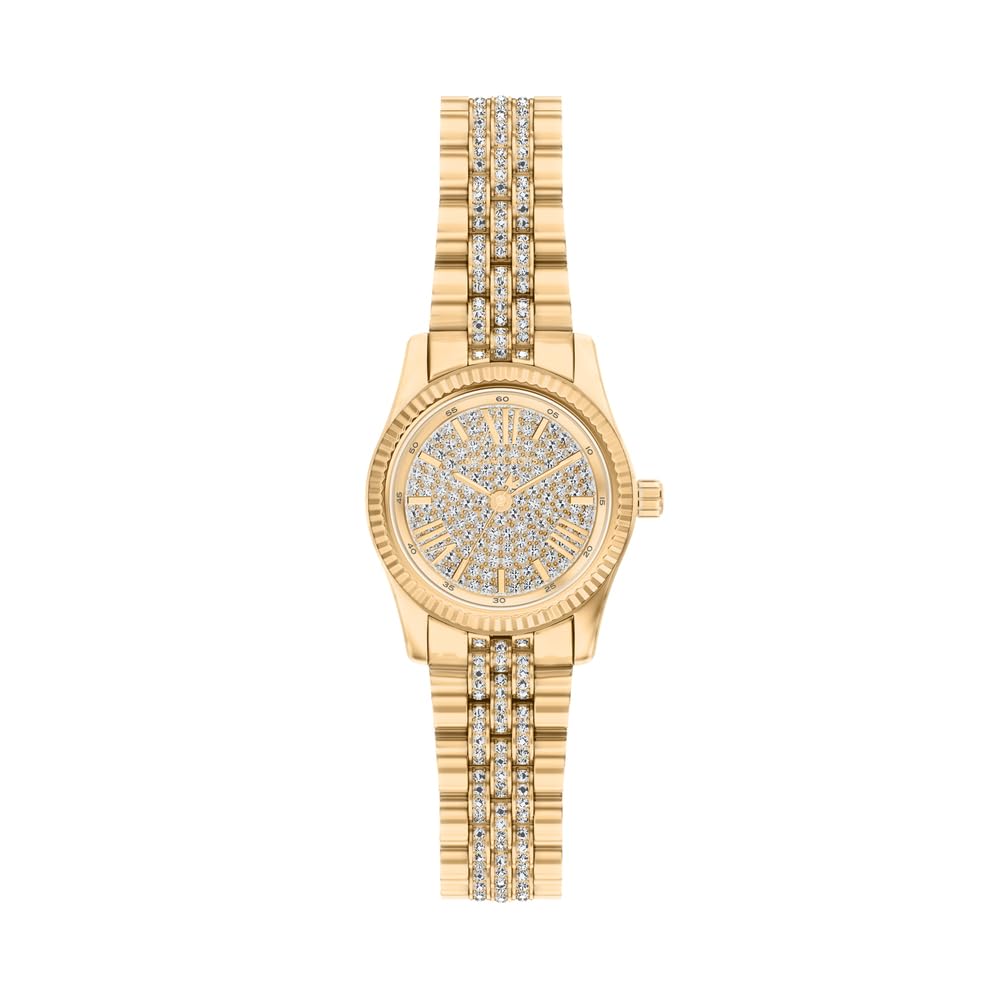 Michael Kors Womens Lexington Three-Hand Gold-Tone Stainless Steel Watch, MK7575, Gold, Women