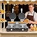Dyna-Living Waffle Maker 2400W Double Waffle Iron Maker Restaurant Non-stick Round Waffle Machine Commercial Waffle Maker Large Waffle Machine for Hotel, Thicken Stainless Steel
