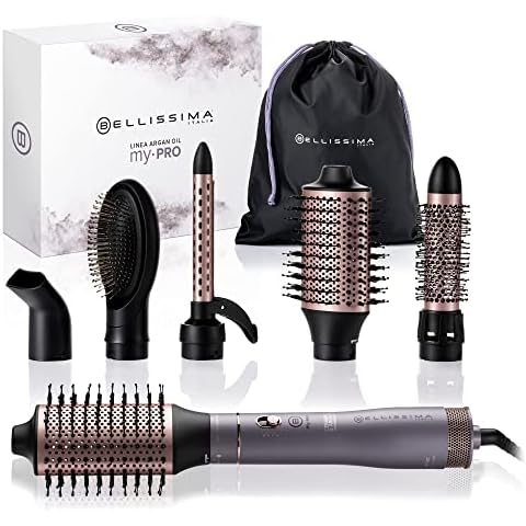 Bellissima Ceramic&Argan Oil, 6 in 1, Heißluftbürste, 6 Zubehörteile, Ionentechnologie, Bürsten beschichtet mit Keramik und Arganöl, trocknet und verleiht Volumen, Kaltluftblas, 1000 W Cover