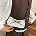 Imagen de KASESSS Bolso Bandolera Mujer Niña Dulce Bolso de Hombro Mujer con Patrón de Lazo Bolso de Mano de Mujer Y2k Moda Bolsos de Hombro Elegante Bolsos Blanco para Mujeres Niña para Compras Viaje