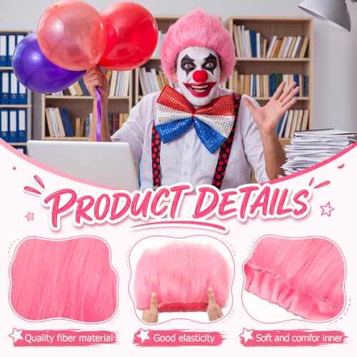 Image of Geyoga 1 Pcs Funny Wig Crazy Hair for Halloween Party,Light Pink